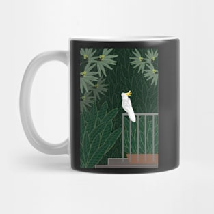 Cockatoo on the back railing Mug